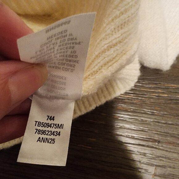 Treasure & Bond Rib Detail Mock Neck Sweater NWT Ivory XS - Picture 9 of 9